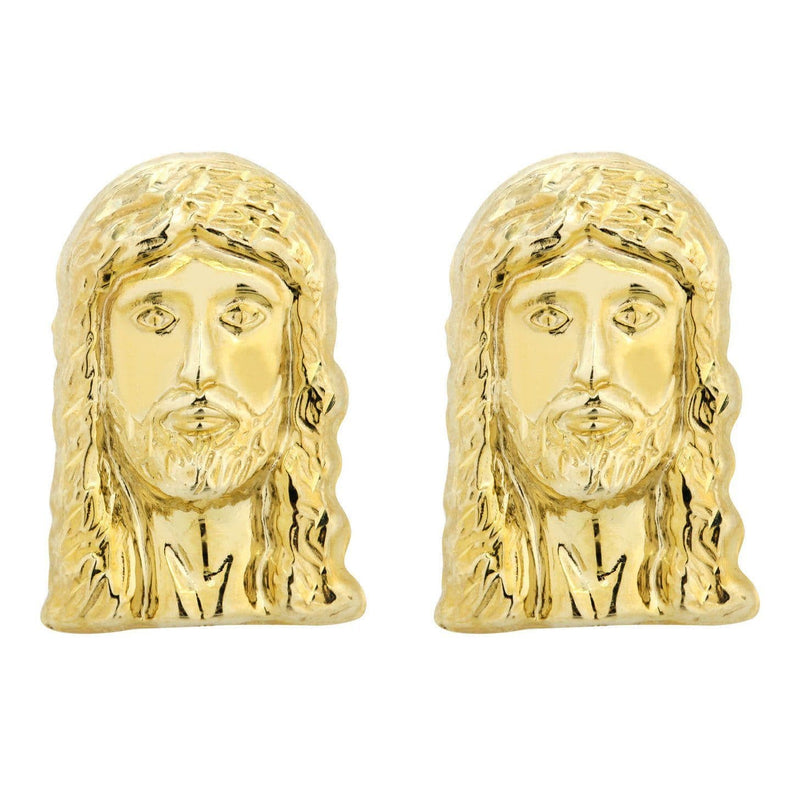 10K Jesus Head Gold Earrings For Men | Appx 1/2 Inches Wide
