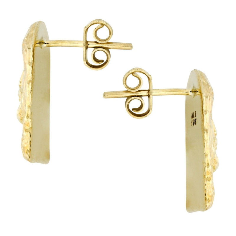 Jesus 10K Yellow Gold Studs | Appx. Diameter 0.5 Inches