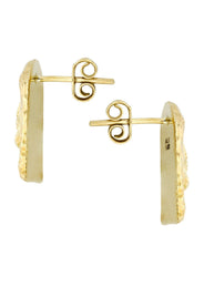 Jesus 10K Yellow Gold Studs | Appx. Diameter 0.5 Inches