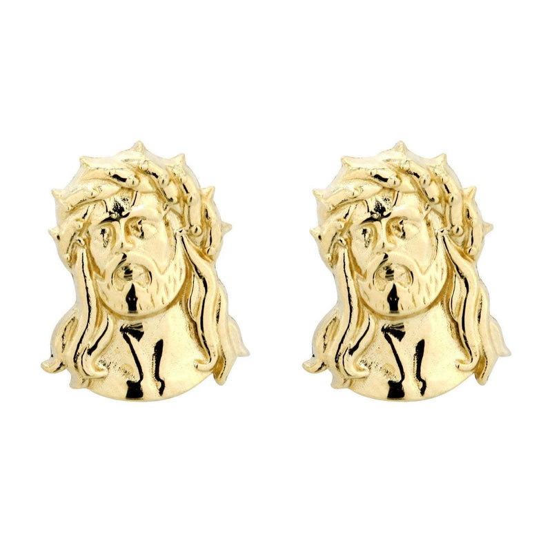 10K Jesus Head Gold Earrings For Men | Appx 1/4 Inches Wide