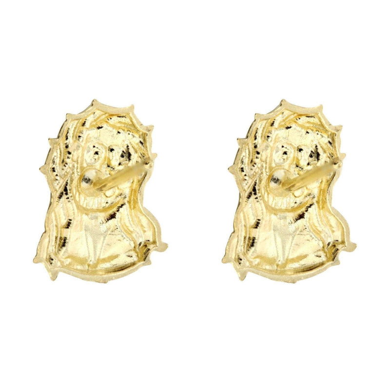 10K Jesus Head Gold Earrings For Men | Appx 1/4 Inches Wide