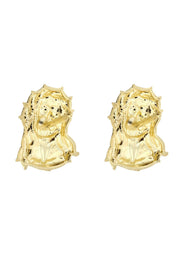 10K Jesus Head Gold Earrings For Men | Appx 1/4 Inches Wide