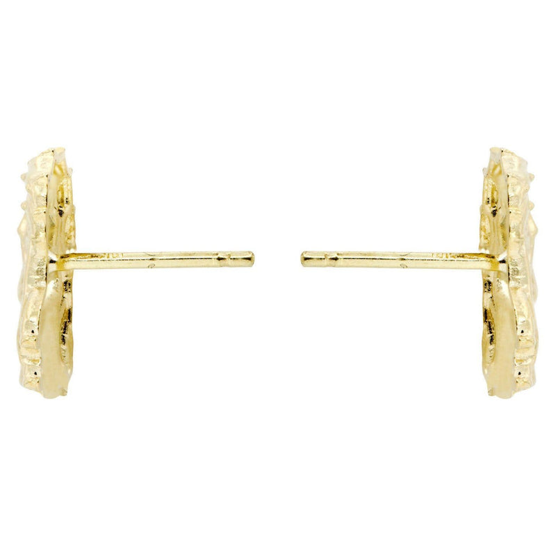 10K Jesus Head Gold Earrings For Men | Appx 1/4 Inches Wide