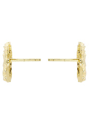 10K Jesus Head Gold Earrings For Men | Appx 1/4 Inches Wide