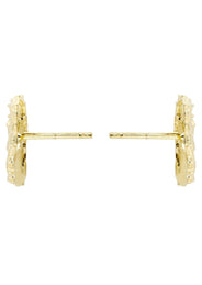 Jesus 10K Yellow Gold Studs | Appx. Diameter 0.5 Inches