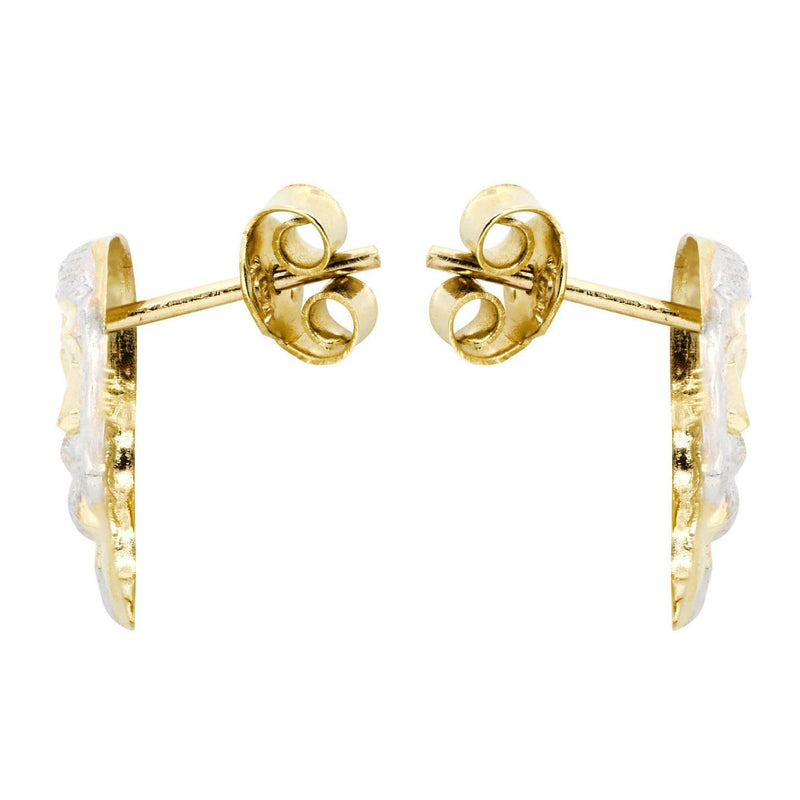Jesus 10K Yellow Gold Studs | Appx. Diameter 0.5 Inches