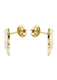Jesus 10K Yellow Gold Studs | Appx. Diameter 0.5 Inches