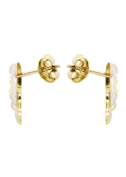 10K Jesus Head Gold Earrings For Men | Appx 3/8 Inches Wide