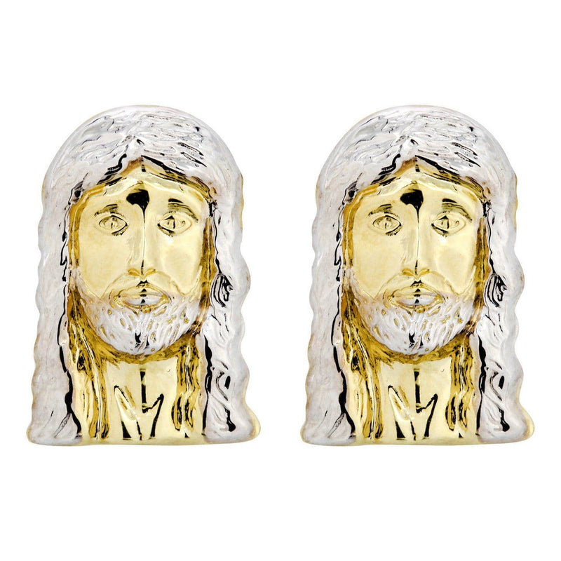 10K Jesus Head Gold Earrings For Men | Appx 1/2 Inches Wide