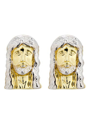 10K Jesus Head Gold Earrings For Men | Appx 1/2 Inches Wide