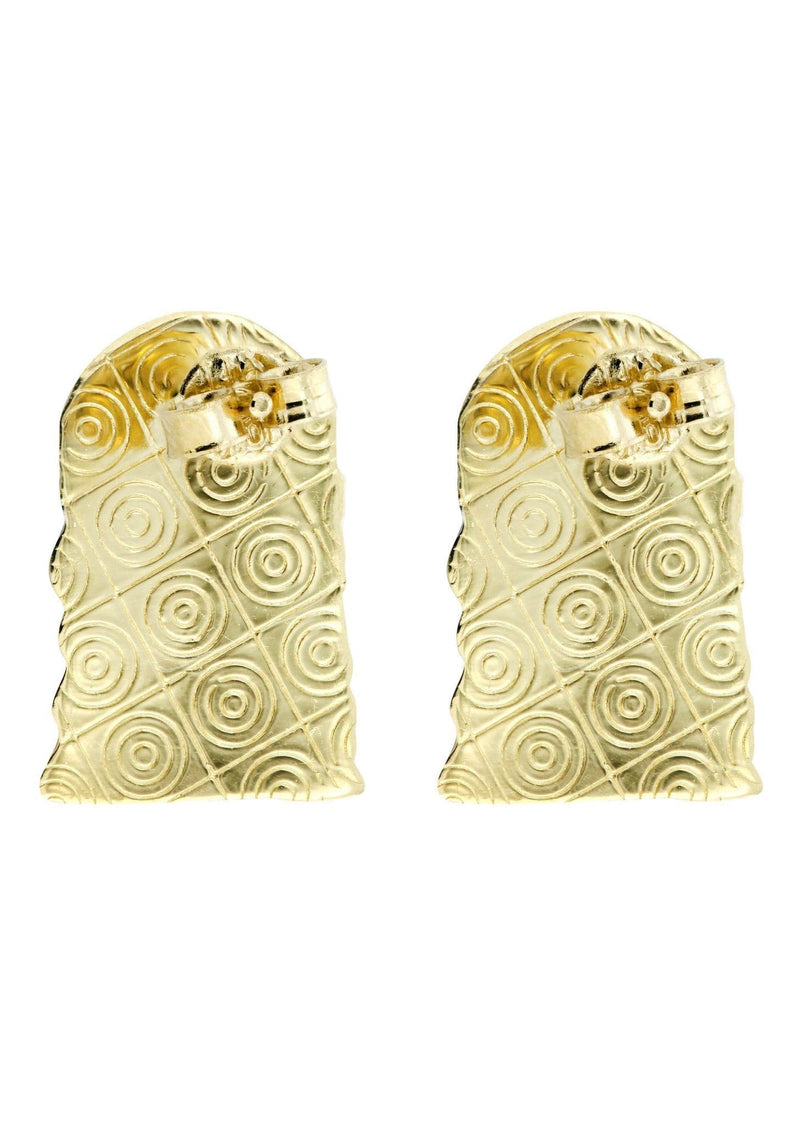 Jesus 10K Yellow Gold Studs | Appx. Diameter 0.5 Inches
