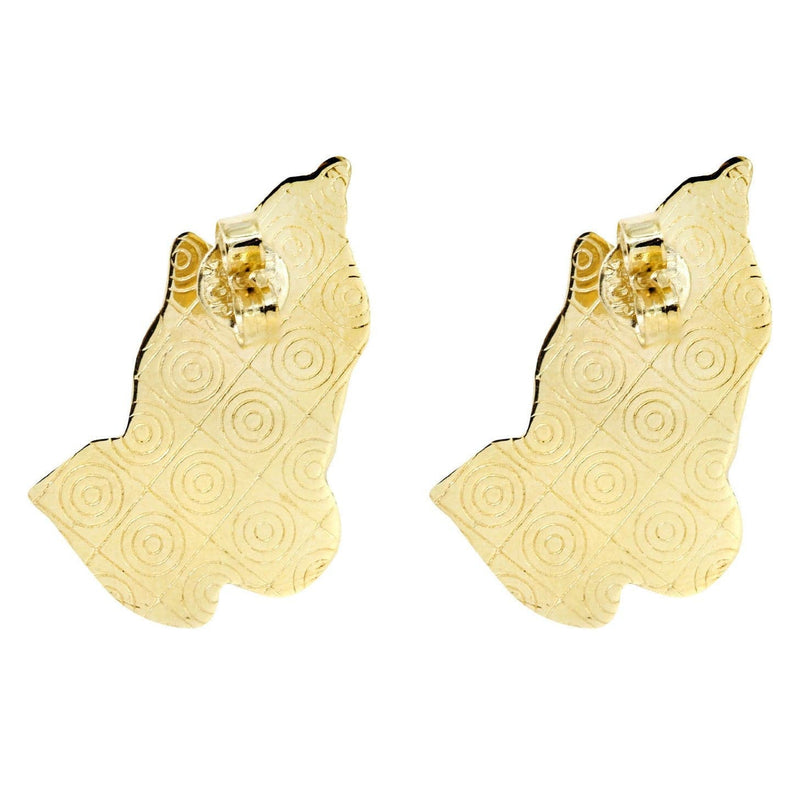 Praying Hands 10K Yellow Gold Studs | Appx. Diameter 1 Inch