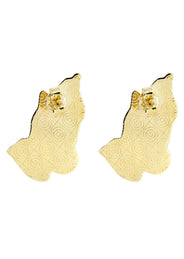 Praying Hands 10K Yellow Gold Studs | Appx. Diameter 1 Inch