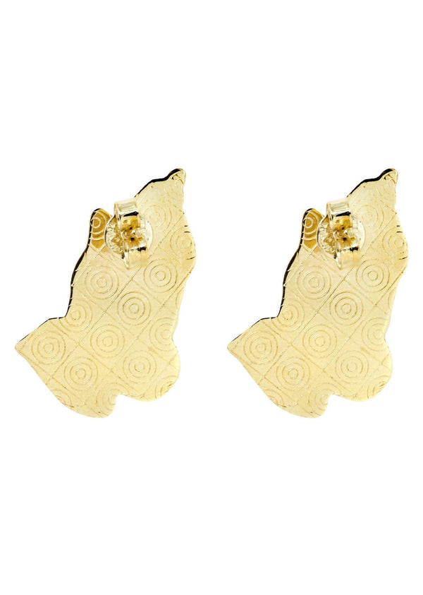Praying Hands 10K Yellow Gold Studs | Appx. Diameter 1 Inch