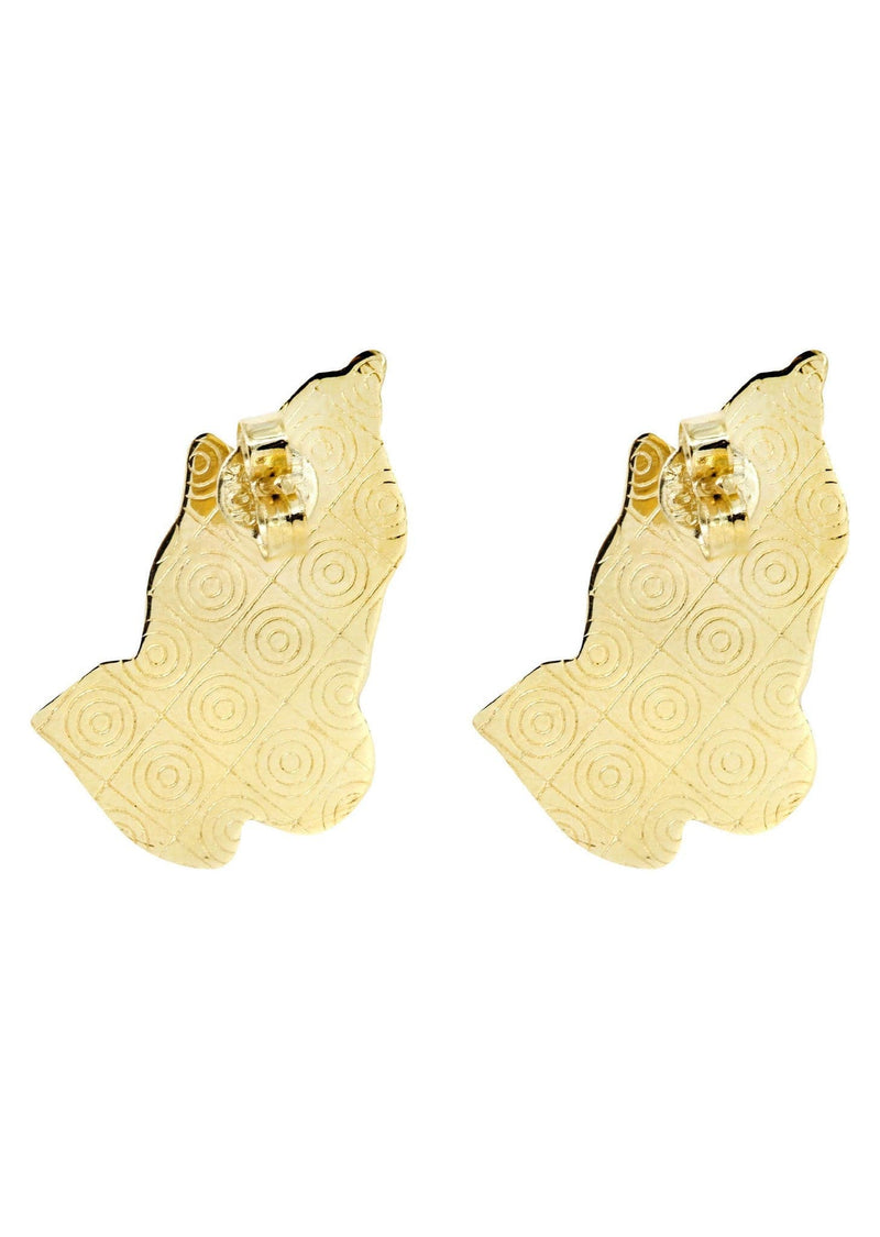 Praying Hands 10K Yellow Gold Studs | Appx. Diameter 1 Inch