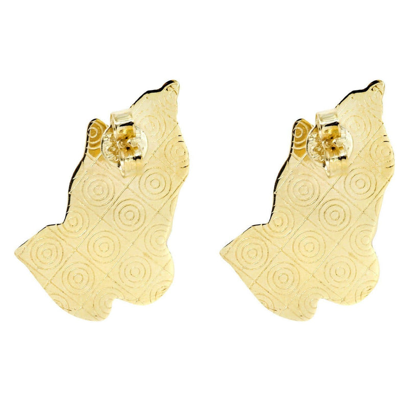 10K Praying Hands Gold Earrings For Men | Appx 1 Inch Wide
