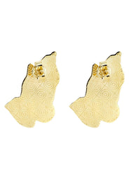 10K Praying Hands Gold Earrings For Men | Appx 1 Inch Wide