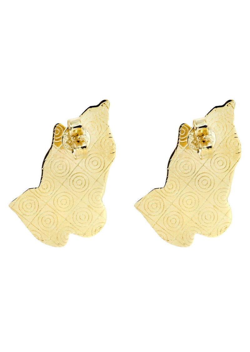 10K Praying Hands Gold Earrings For Men | Appx 1 Inch Wide