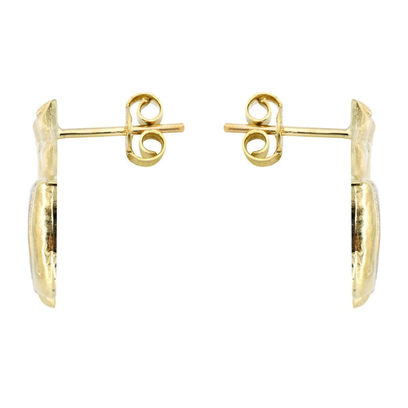 10K Praying Hands Gold Earrings For Men | Appx 1 Inch Wide