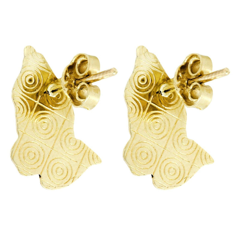 Praying Hands 10K Yellow Gold Studs | Appx. Diameter 0.5 Inches