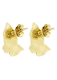 Praying Hands 10K Yellow Gold Studs | Appx. Diameter 0.5 Inches