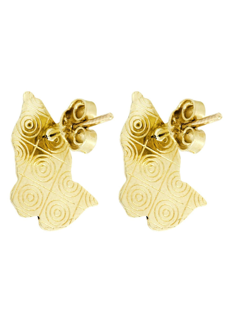 Praying Hands 10K Yellow Gold Studs | Appx. Diameter 0.5 Inches