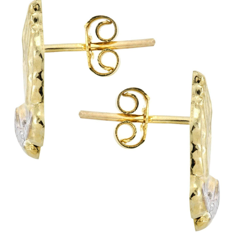 10K Praying Hands Gold Earrings For Men | Appx 5/8 Inches Wide