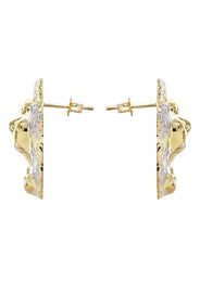 Lion 10K Yellow Gold Studs | Appx. Diameter 1 Inches