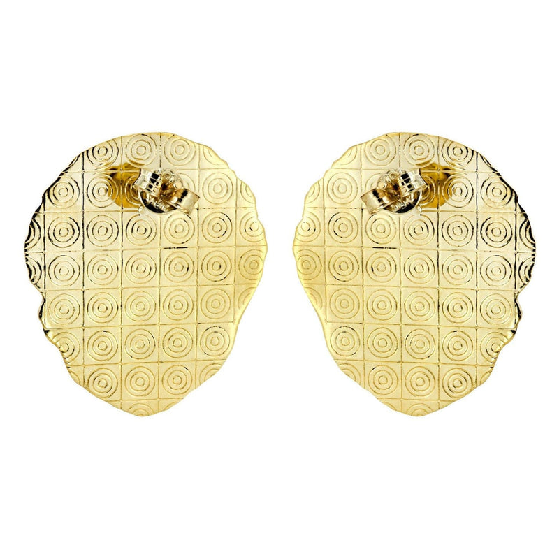 Lion 10K Yellow Gold Studs | Appx. Diameter 1 Inches