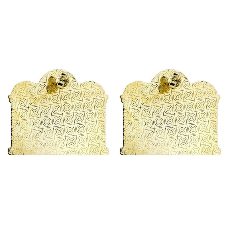 10K Last Supper Gold Earrings For Men | Appx 1 3/8 Inches Wide