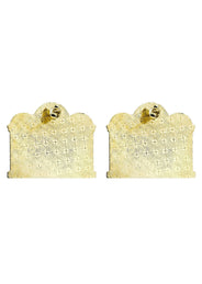 10K Last Supper Gold Earrings For Men | Appx 1 3/8 Inches Wide