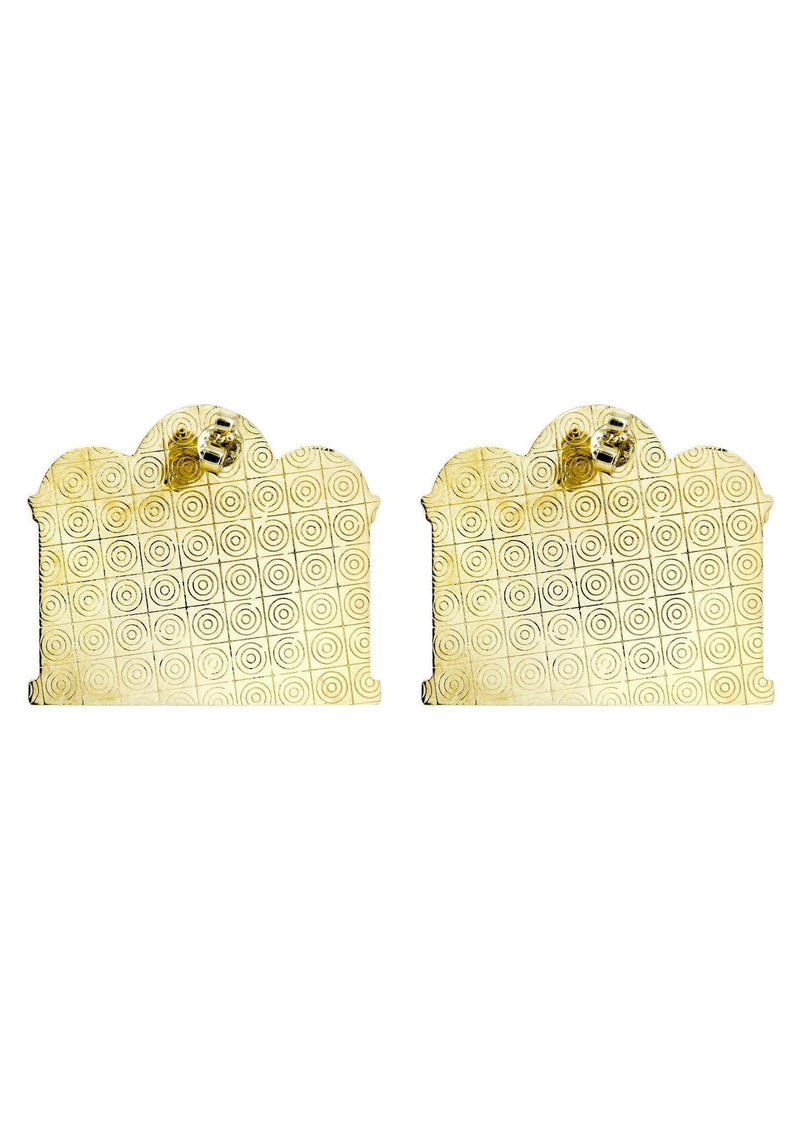 10K Last Supper Gold Earrings For Men | Appx 1 3/8 Inches Wide
