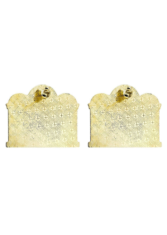 10K Last Supper Gold Earrings For Men | Appx 1 3/8 Inches Wide