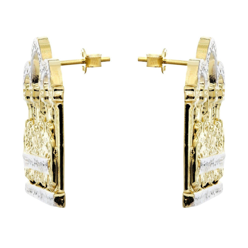 10K Last Supper Gold Earrings For Men | Appx 1 3/8 Inches Wide