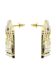 10K Last Supper Gold Earrings For Men | Appx 1 3/8 Inches Wide