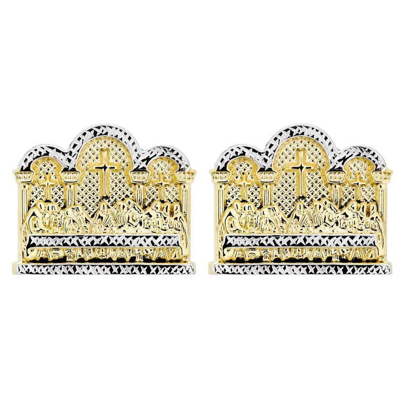 Last Supper 10K Yellow Gold Studs | Appx. Diameter 1.4 Inches