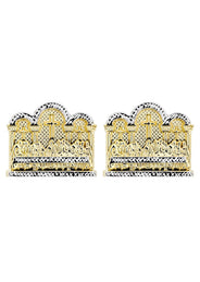 Last Supper 10K Yellow Gold Studs | Appx. Diameter 1.4 Inches