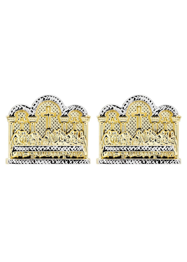 Last Supper 10K Yellow Gold Studs | Appx. Diameter 1.4 Inches