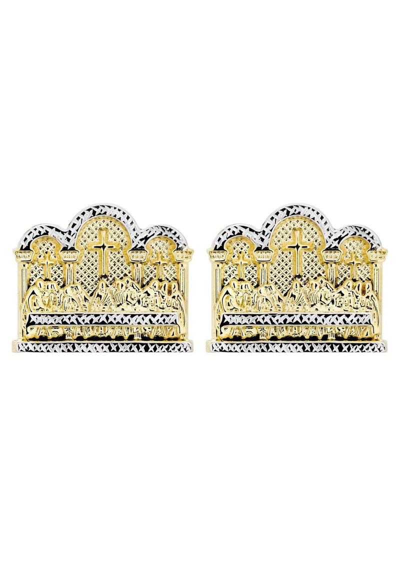 Last Supper 10K Yellow Gold Studs | Appx. Diameter 1.4 Inches