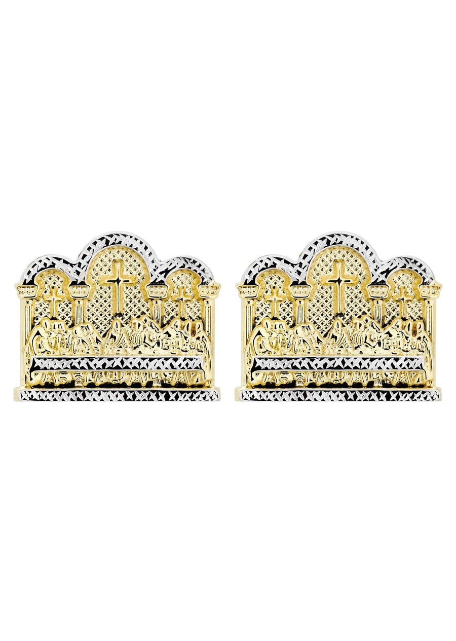 Last Supper 10K Yellow Gold Studs | Appx. Diameter 1.4 Inches