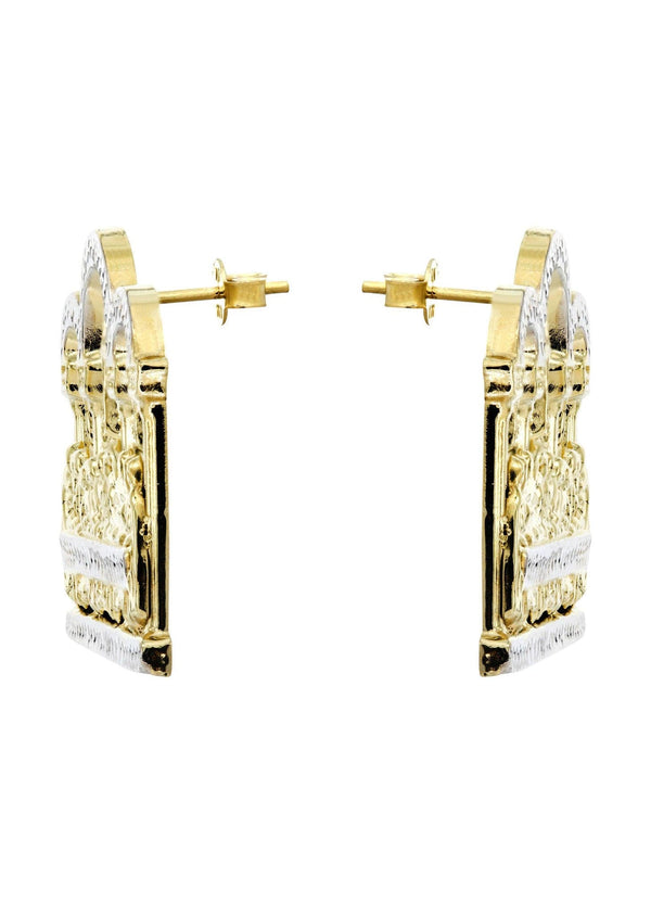 Last Supper 10K Yellow Gold Studs | Appx. Diameter 1.4 Inches