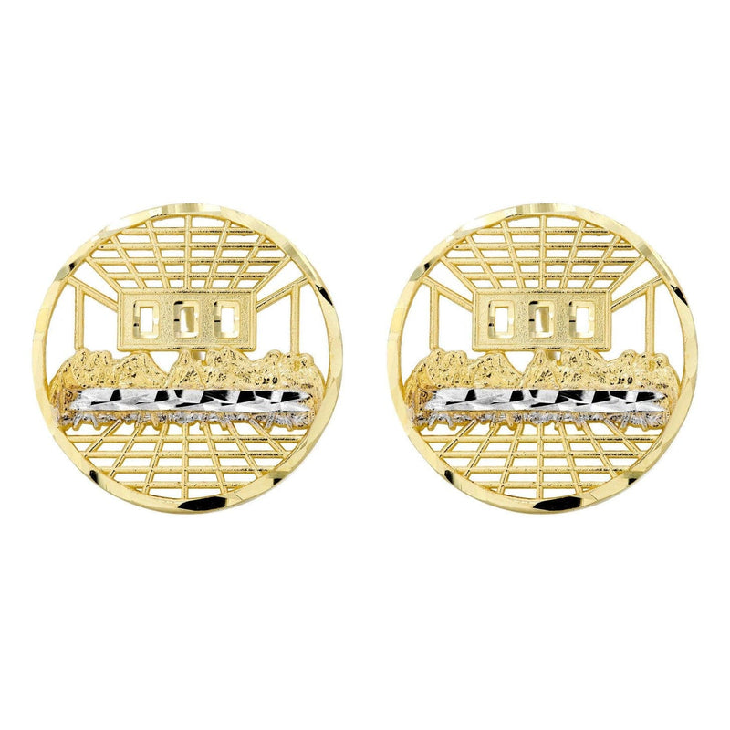 Last Supper 10K Yellow Gold Studs | Appx. Diameter 0.75 Inches