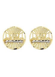 Last Supper 10K Yellow Gold Studs | Appx. Diameter 0.75 Inches