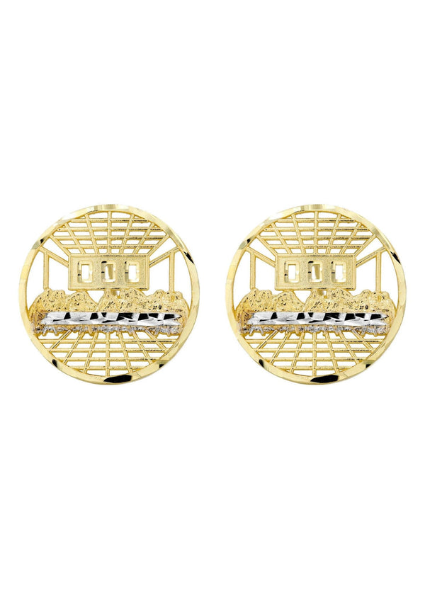 Last Supper 10K Yellow Gold Studs | Appx. Diameter 0.75 Inches