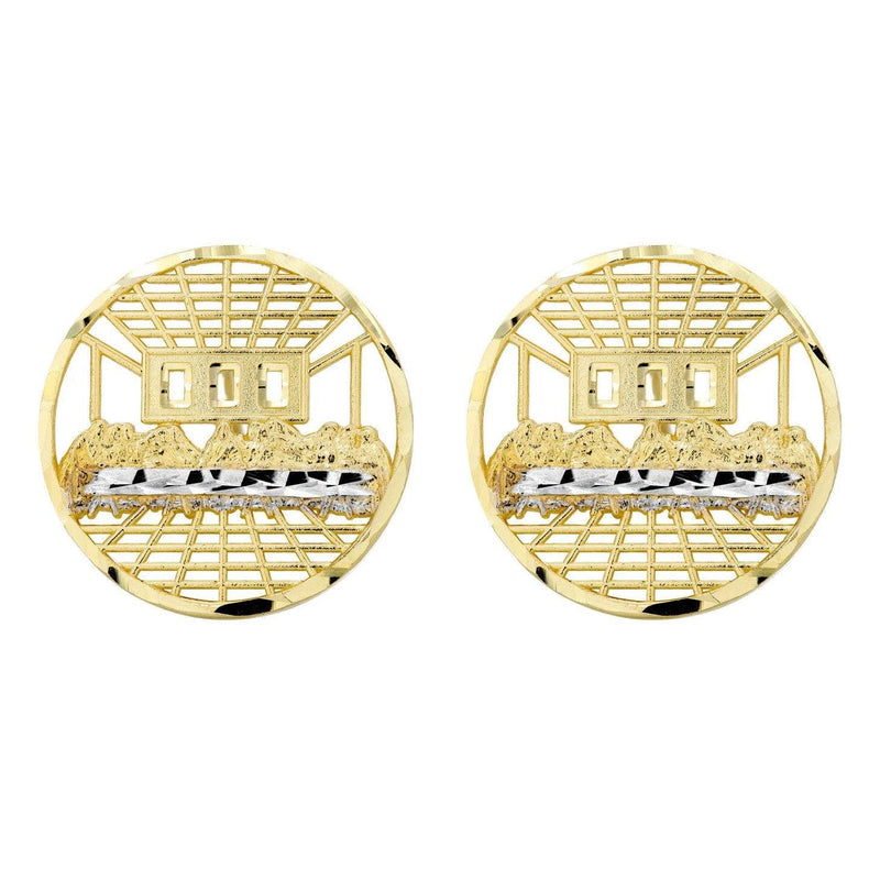 10K Last Supper Gold Earrings For Men | Appx 3/4 Inches Wide