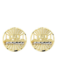 10K Last Supper Gold Earrings For Men | Appx 3/4 Inches Wide