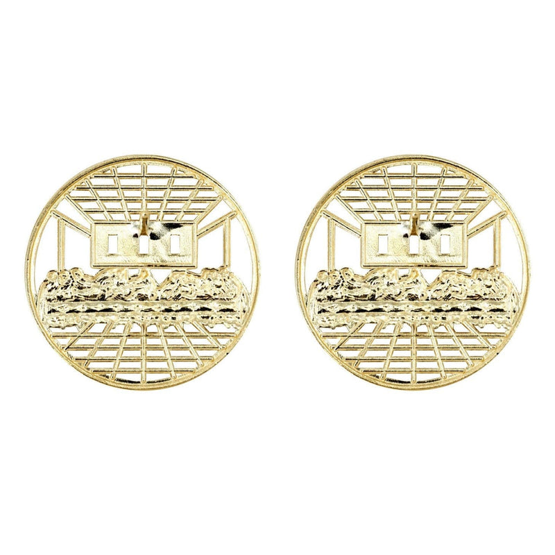 Last Supper 10K Yellow Gold Studs | Appx. Diameter 0.75 Inches