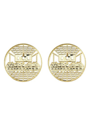 Last Supper 10K Yellow Gold Studs | Appx. Diameter 0.75 Inches