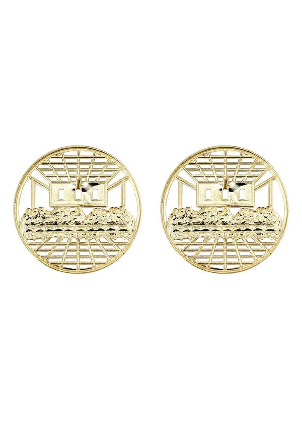 Last Supper 10K Yellow Gold Studs | Appx. Diameter 0.75 Inches