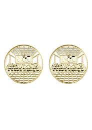 10K Last Supper Gold Earrings For Men | Appx 3/4 Inches Wide